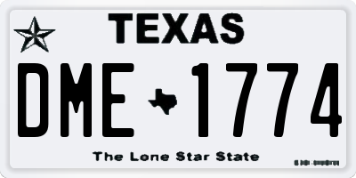 TX license plate DME1774
