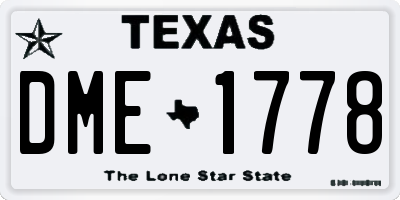 TX license plate DME1778