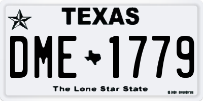 TX license plate DME1779