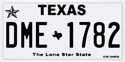 TX license plate DME1782