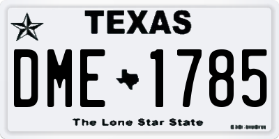 TX license plate DME1785