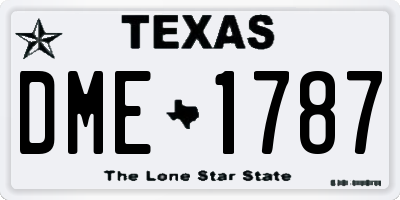 TX license plate DME1787