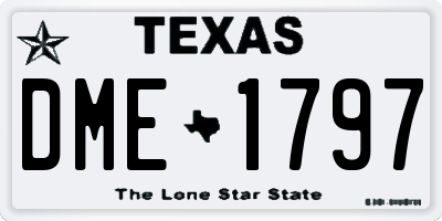 TX license plate DME1797