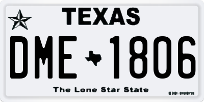 TX license plate DME1806
