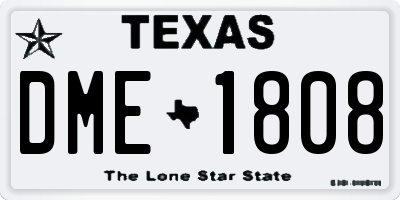 TX license plate DME1808