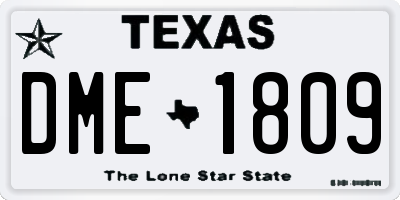 TX license plate DME1809