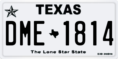 TX license plate DME1814