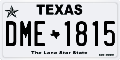 TX license plate DME1815