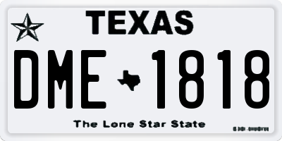 TX license plate DME1818