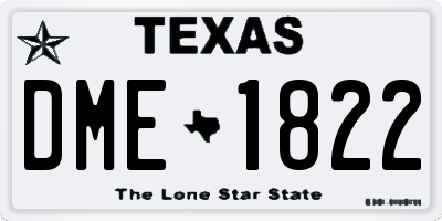 TX license plate DME1822