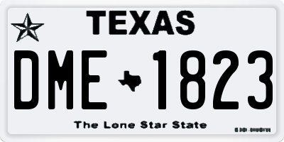 TX license plate DME1823