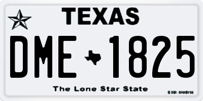 TX license plate DME1825