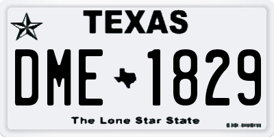 TX license plate DME1829