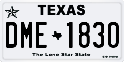 TX license plate DME1830