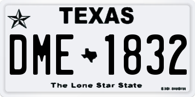 TX license plate DME1832