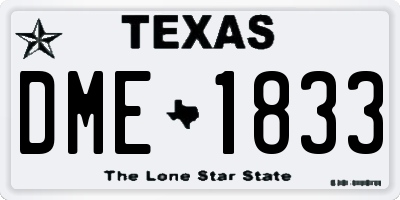 TX license plate DME1833