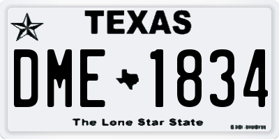 TX license plate DME1834