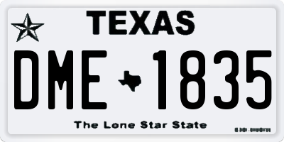 TX license plate DME1835