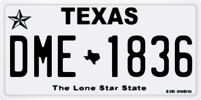 TX license plate DME1836