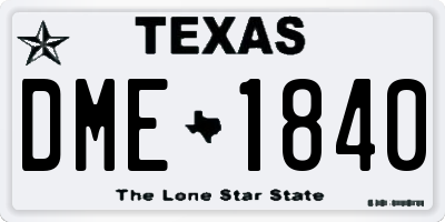 TX license plate DME1840