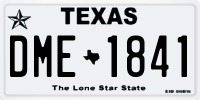 TX license plate DME1841