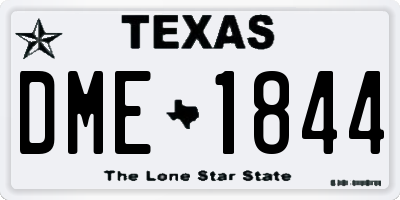 TX license plate DME1844