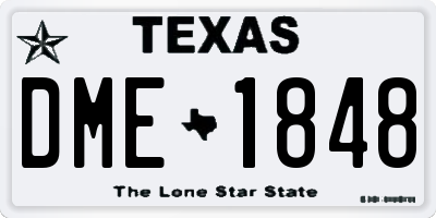TX license plate DME1848