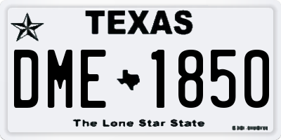 TX license plate DME1850