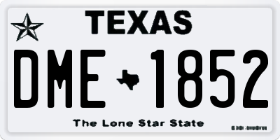 TX license plate DME1852