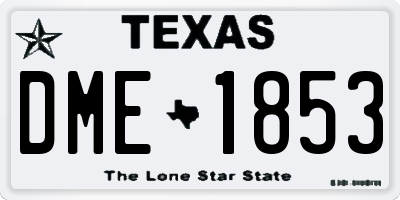 TX license plate DME1853