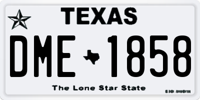 TX license plate DME1858