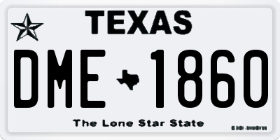 TX license plate DME1860