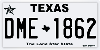 TX license plate DME1862