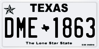 TX license plate DME1863