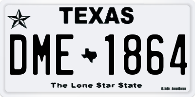 TX license plate DME1864