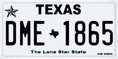 TX license plate DME1865