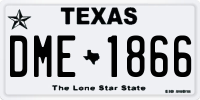 TX license plate DME1866