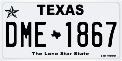 TX license plate DME1867
