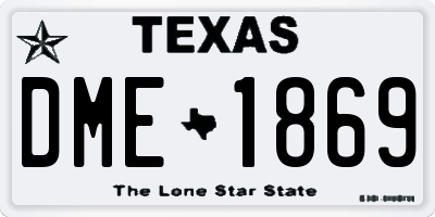 TX license plate DME1869