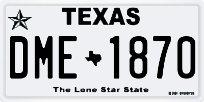 TX license plate DME1870