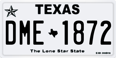 TX license plate DME1872
