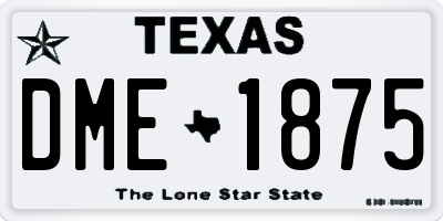 TX license plate DME1875