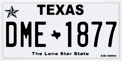 TX license plate DME1877