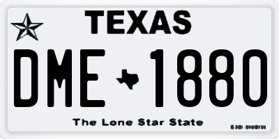 TX license plate DME1880