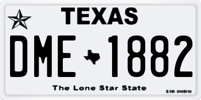 TX license plate DME1882