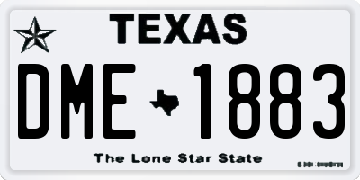 TX license plate DME1883