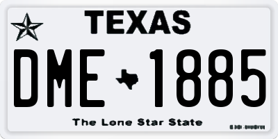 TX license plate DME1885