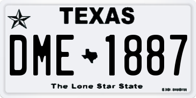 TX license plate DME1887