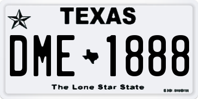 TX license plate DME1888