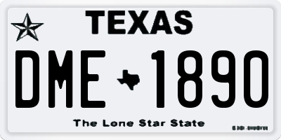TX license plate DME1890